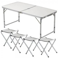 Стіл та стільці для пікніка Folding Table Білий