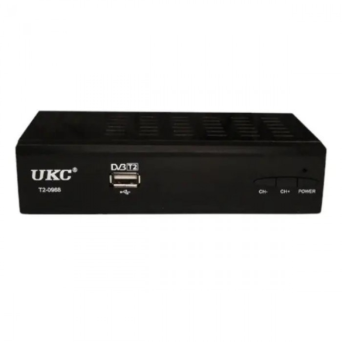 Тюнер цифровий DVB-T2 з підтримкою WiFi адаптера UKC T2-0968 Чорний