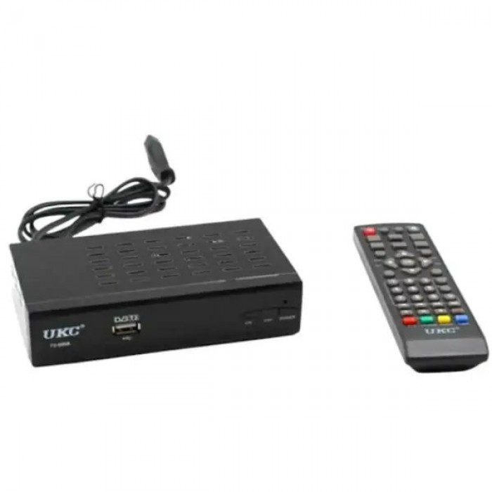 Тюнер цифровий DVB-T2 з підтримкою WiFi адаптера UKC T2-0968 Чорний