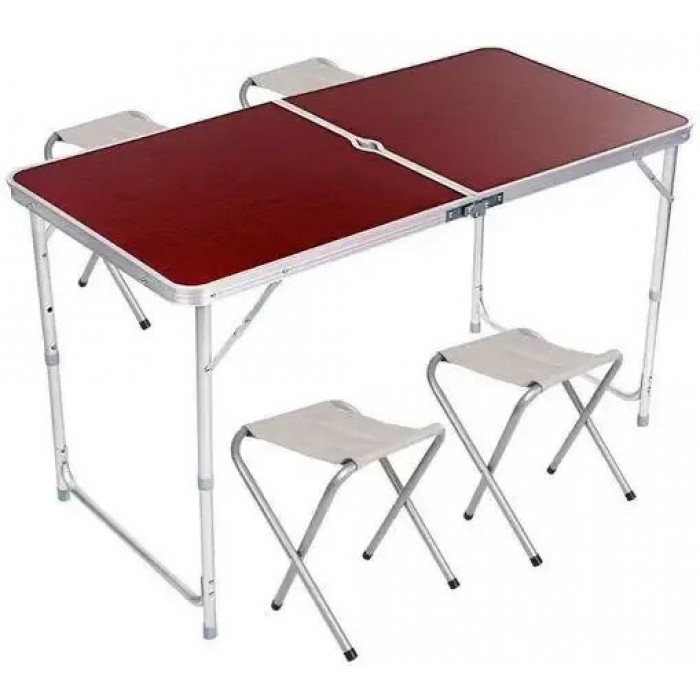Стол и стулья для пикника Folding Table Темное дерево 