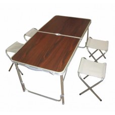 Стіл і стільці для пікніка Folding Table Темне дерево 