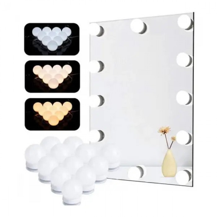 LED-лампочки 10 шт. для гримерного дзеркала 3 режими VANITY MIRROR LIGHTS 