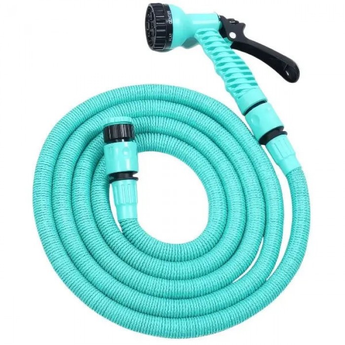 Шланг поливочный растягивающийся 30м с насадкой для полива EXPANDABLE GARDEN HOSE K-100FT Бирюзовый 