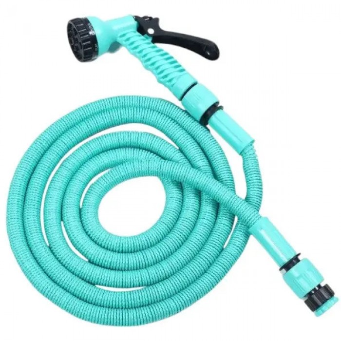 Шланг поливочный растягивающийся 30м с насадкой для полива EXPANDABLE GARDEN HOSE K-100FT Бирюзовый 