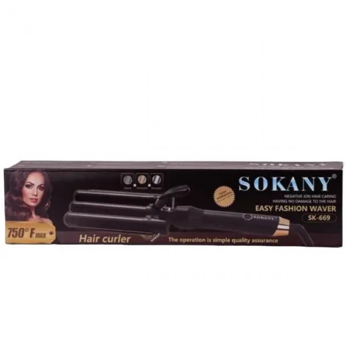 Плойка 3 волны SOKANY CL/SK-669 Черная