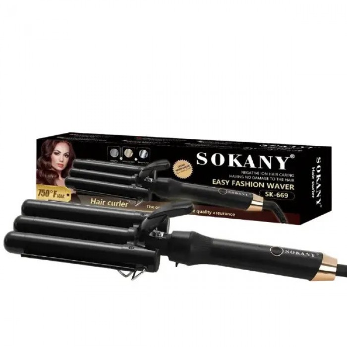 Плойка 3 волны SOKANY CL/SK-669 Черная