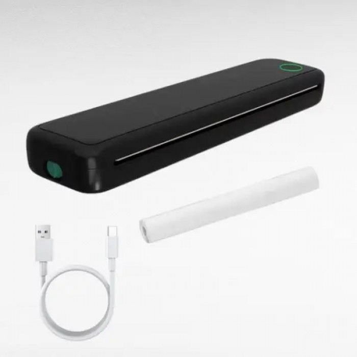 Термопринтер портативний A4 з бездротовим Bluetooth-з'єднанням Phomemo M08F Чорний