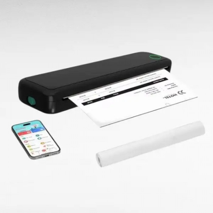 Термопринтер портативний A4 з бездротовим Bluetooth-з'єднанням Phomemo M08F Чорний
