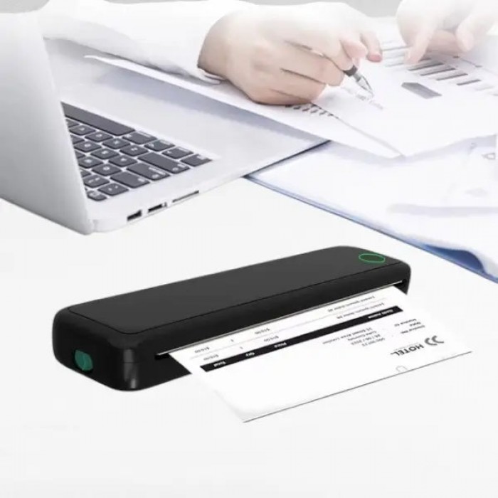 Термопринтер портативний A4 з бездротовим Bluetooth-з'єднанням Phomemo M08F Чорний