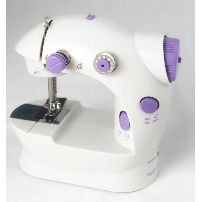 Швейная машинка портативная Mini Sewing Machine SM-202A с адаптером фиолетовая