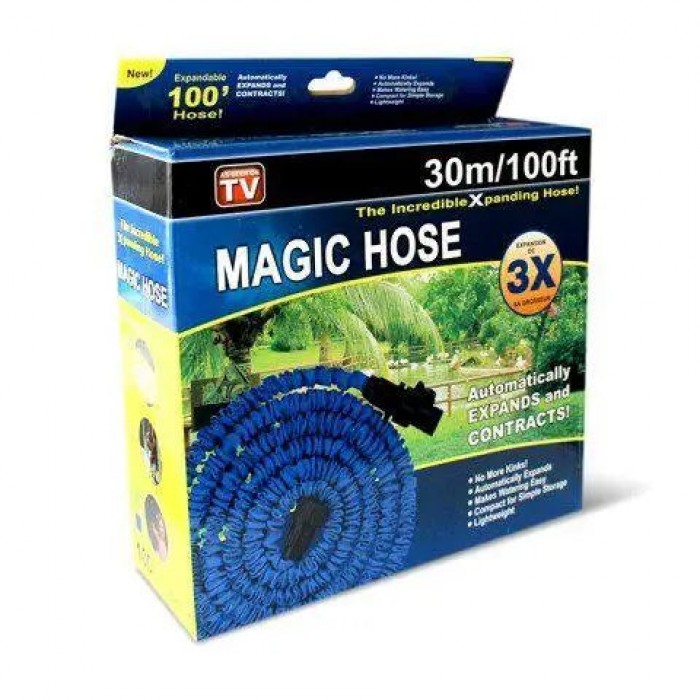 Садовый шланг Expandable Hose 30м (XHOSE 30 метров) + В ПОДАРОК насадка-распылитель для полива
