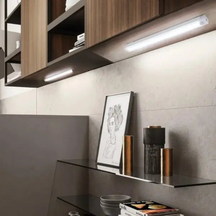 Світильник акумуляторний підвісний на магнітах 50см з датчиком руху Cabinet light Білий